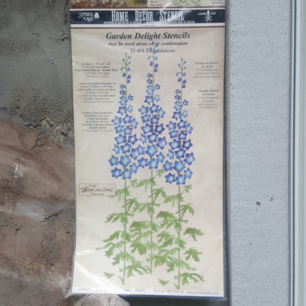 NEW Stencil Ease Delphinium Flower Stencil
